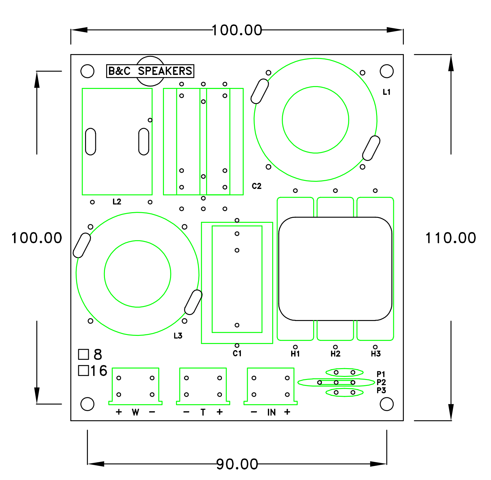 B&C FB354-8 2-Way 5,600 Hz Passive Crossover For DCX354-8 Coaxial ...